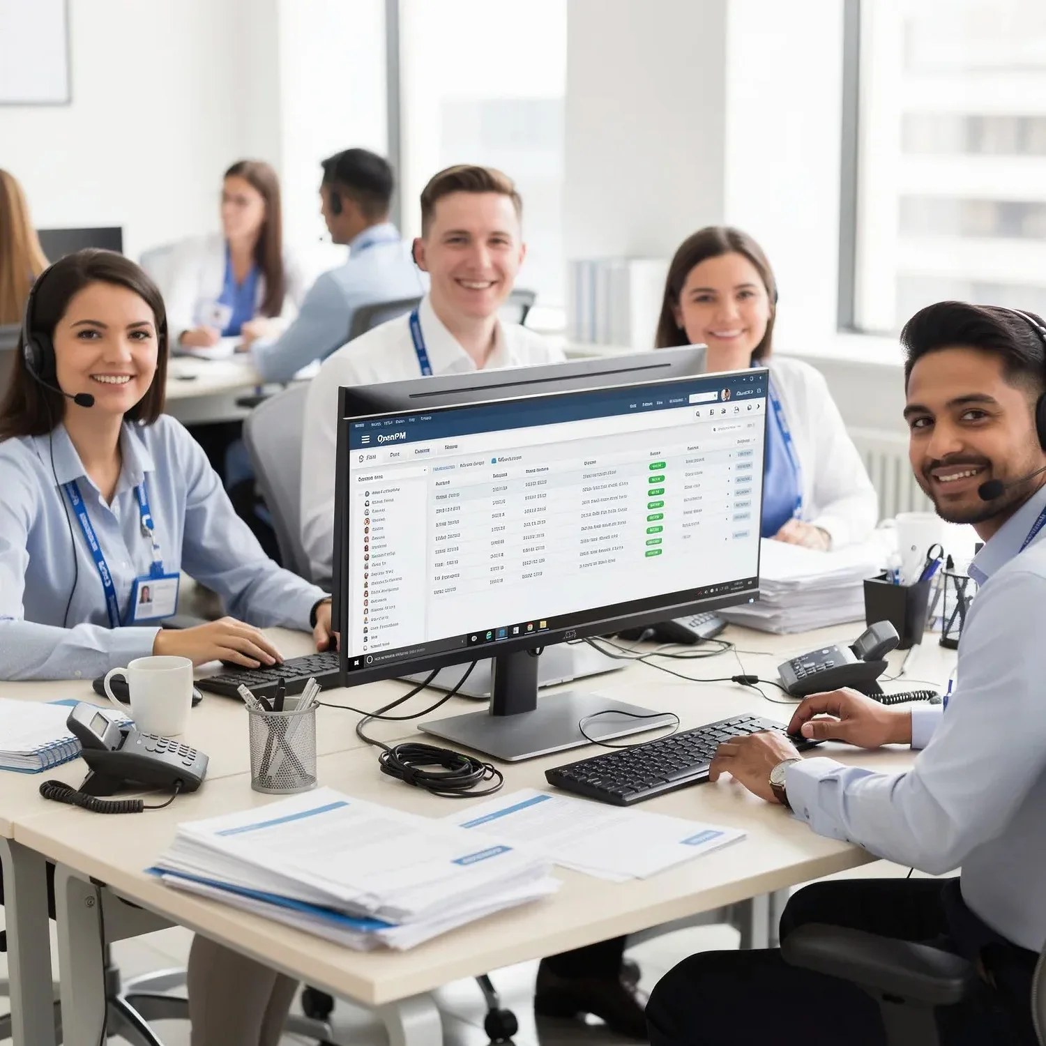 Medical billing professionals working together